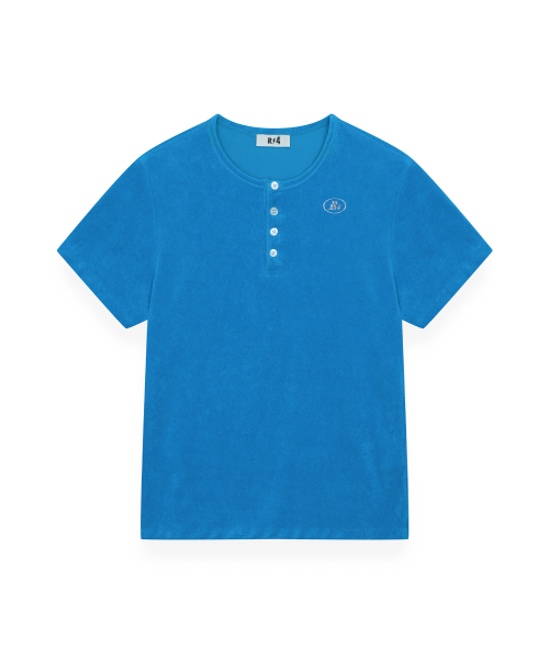R-4(アールフォー)の「R-0072 / TERRY SHORT HENLEY(BLUE)(Tシャツ/カットソー・メンズ・ブルー・MEDIUM/LARGE/X-LARGE)」の1枚目の写真