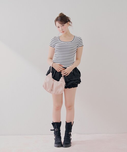 Chico(チコ)の「ロゴプレートチビT(Tシャツ/カットソー・レディース・ホワイト系その他2/ホワイト/ブラック・FREE)」の8枚目の写真