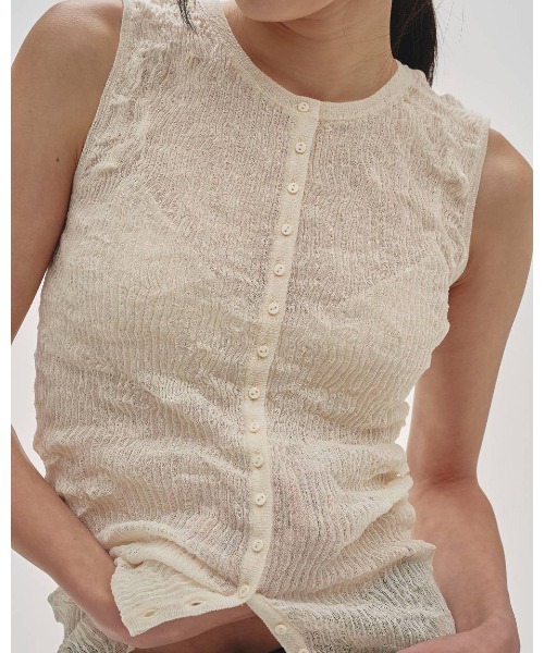 TODAYFUL(トゥデイフル)の「2way Sheer Knitvest 12610523(その他アウター・メンズ・オフホワイト/ライトブルー/オリーブ・FREE)」の2枚目の写真