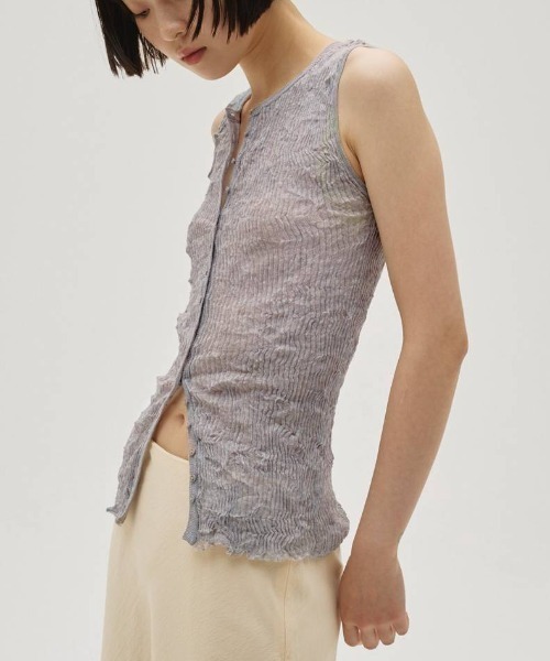 TODAYFUL(トゥデイフル)の「2way Sheer Knitvest 12610523(その他アウター・メンズ・オフホワイト/ライトブルー/オリーブ・FREE)」の3枚目の写真