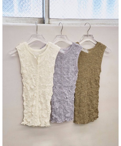 TODAYFUL(トゥデイフル)の「2way Sheer Knitvest 12610523(その他アウター・メンズ・オフホワイト/ライトブルー/オリーブ・FREE)」の4枚目の写真