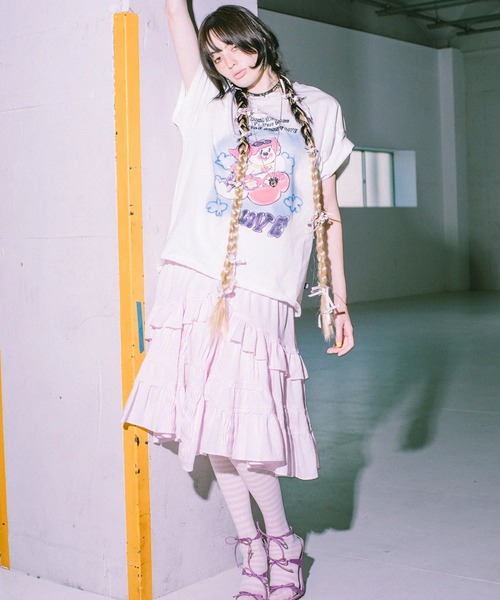 Little sunny bite(リトルサニーバイト)の「littlesunnybite/リトルサニーバイト/anna hopman doggy big tee(Tシャツ/カットソー・レディース・ピンク/ホワイト/ブラック・M/S)」の5枚目の写真