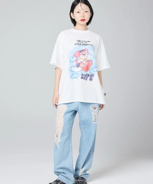 Little sunny bite(リトルサニーバイト)の「littlesunnybite/リトルサニーバイト/anna hopman doggy big tee(Tシャツ/カットソー・レディース・ピンク/ホワイト/ブラック・M/S)」の6枚目の写真