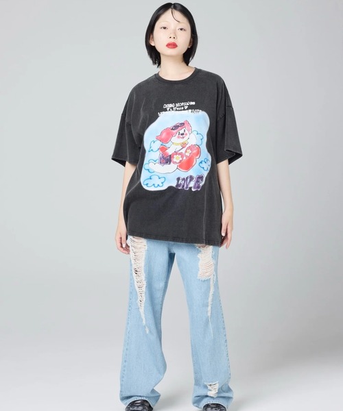 Little sunny bite(リトルサニーバイト)の「littlesunnybite/リトルサニーバイト/anna hopman doggy big tee(Tシャツ/カットソー・レディース・ピンク/ホワイト/ブラック・M/S)」の9枚目の写真