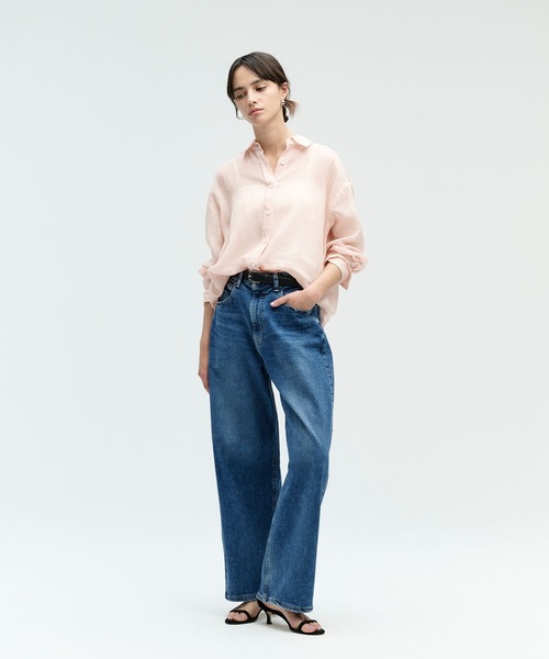 N.O.R.C(ノーク)の「ラミーシアー2WAYシャツ(シャツ/ブラウス・レディース・ホワイト/サックスブルー/ネイビー/ブラウン/ピンク・フリー)」の6枚目の写真