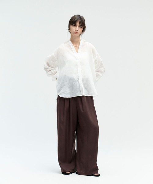 N.O.R.C(ノーク)の「ラミーシアー2WAYシャツ(シャツ/ブラウス・レディース・ホワイト/サックスブルー/ネイビー/ブラウン/ピンク・フリー)」の16枚目の写真