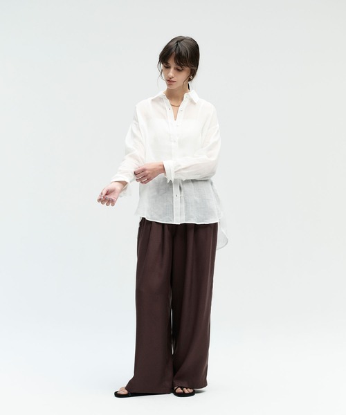 N.O.R.C(ノーク)の「ラミーシアー2WAYシャツ(シャツ/ブラウス・レディース・ホワイト/サックスブルー/ネイビー/ブラウン/ピンク・フリー)」の18枚目の写真