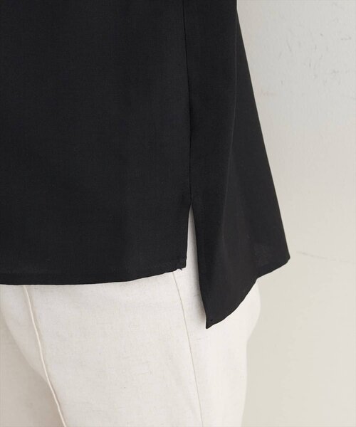 natural couture(ナチュラルクチュール)の「【sherbet line】麻調合繊フリル袖ブラウス(シャツ/ブラウス・レディース・ライトベージュ/ミント/ライトグレー/ブラック/サックスブルー/チャコールグレー/モカ・FREE)」の22枚目の写真