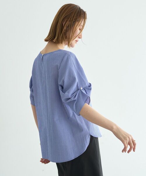 YECCA VECCA(イェッカヴェッカ)の「パールタックスリーブブラウス(シャツ/ブラウス・レディース・チェック/ストライプ/オフホワイト・FREE)」の9枚目の写真