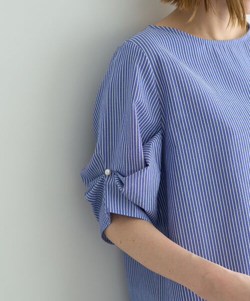 YECCA VECCA(イェッカヴェッカ)の「パールタックスリーブブラウス(シャツ/ブラウス・レディース・チェック/ストライプ/オフホワイト・FREE)」の12枚目の写真