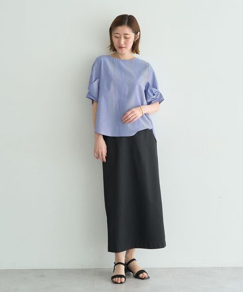 YECCA VECCA(イェッカヴェッカ)の「パールタックスリーブブラウス(シャツ/ブラウス・レディース・チェック/ストライプ/オフホワイト・FREE)」の16枚目の写真