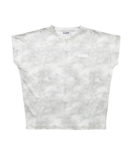 K-SWISS(ケースイス)の「【K-SWISS/ケースイス】KB652 レディース タイダイ柄ドルマンスリーブTシャツ/3色展開|グレー パープル ピンク ゆったり 大人カジュアル スポーティ 夏(Tシャツ/カットソー・レディース・ピンク/パープル/グレー・MEDIUM/X-LARGE/LARGE)」の4枚目の写真