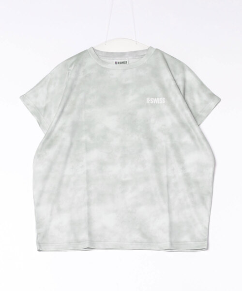 K-SWISS(ケースイス)の「【K-SWISS/ケースイス】KB652 レディース タイダイ柄ドルマンスリーブTシャツ/3色展開|グレー パープル ピンク ゆったり 大人カジュアル スポーティ 夏(Tシャツ/カットソー・レディース・ピンク/パープル/グレー・MEDIUM/X-LARGE/LARGE)」の14枚目の写真