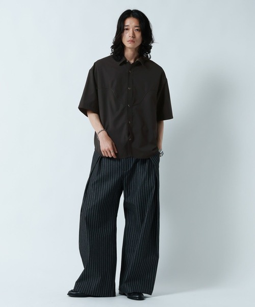 RAGEBLUE(レイジブルー)の「WESTERN PIPING SHORT SILHOUETTE SHIRT/パイピングウエスタンシャツ(シャツ/ブラウス・メンズ・ブラック/グレー・LARGE/MEDIUM)」の11枚目の写真