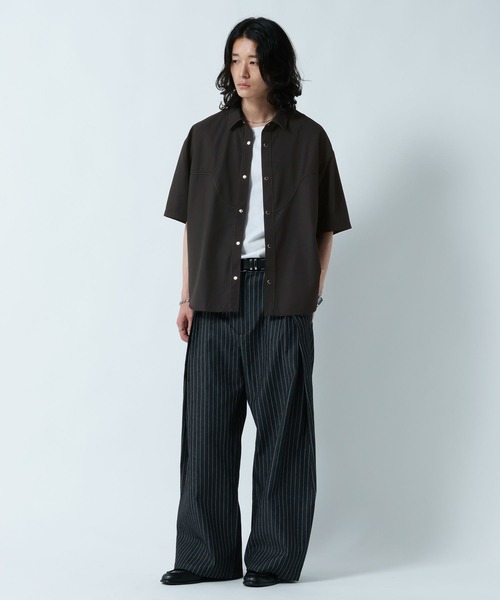 RAGEBLUE(レイジブルー)の「WESTERN PIPING SHORT SILHOUETTE SHIRT/パイピングウエスタンシャツ(シャツ/ブラウス・メンズ・ブラック/グレー・LARGE/MEDIUM)」の14枚目の写真