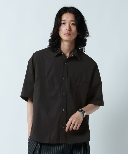 RAGEBLUE(レイジブルー)の「WESTERN PIPING SHORT SILHOUETTE SHIRT/パイピングウエスタンシャツ(シャツ/ブラウス・メンズ・ブラック/グレー・LARGE/MEDIUM)」の15枚目の写真