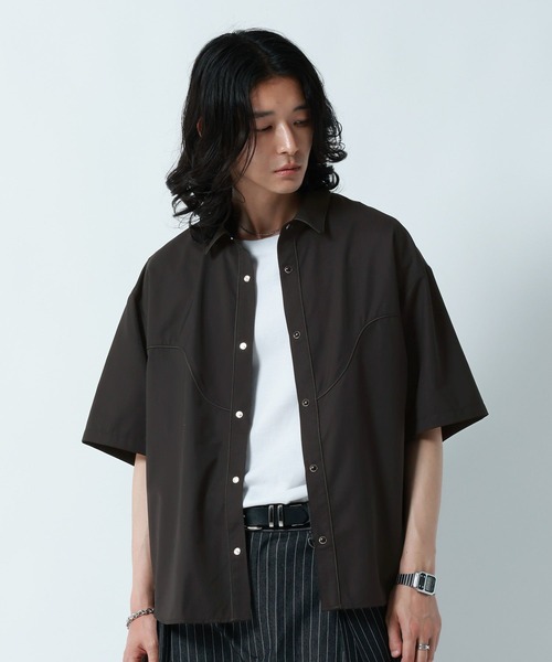 RAGEBLUE(レイジブルー)の「WESTERN PIPING SHORT SILHOUETTE SHIRT/パイピングウエスタンシャツ(シャツ/ブラウス・メンズ・ブラック/グレー・LARGE/MEDIUM)」の18枚目の写真