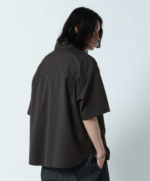 RAGEBLUE(レイジブルー)の「WESTERN PIPING SHORT SILHOUETTE SHIRT/パイピングウエスタンシャツ(シャツ/ブラウス・メンズ・ブラック/グレー・LARGE/MEDIUM)」の19枚目の写真