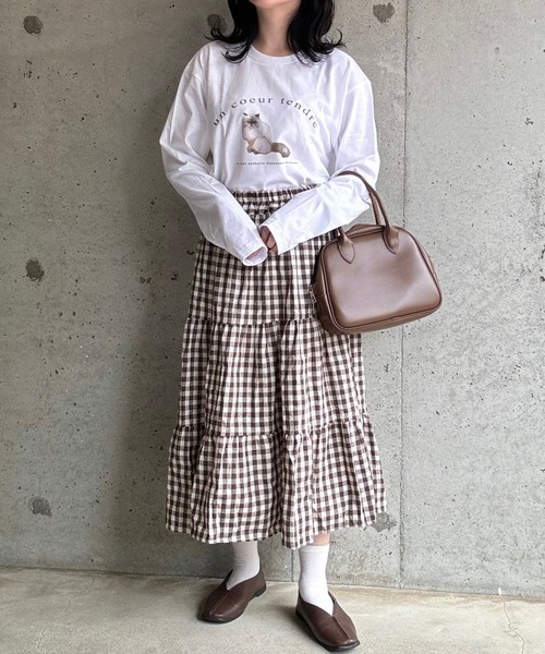 tunee(チュニー)の「バレエコアロゴCATロンT/長袖Tシャツ(hsyd)(Tシャツ/カットソー・レディース・ホワイト・LARGE)」の10枚目の写真