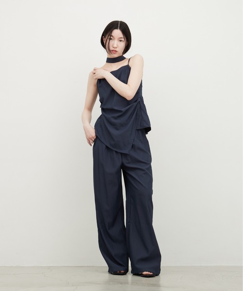 OFROOM（オフルーム）の「Linen Touch Cami Setup｜リネンタッチキャミセットアップ（セットアップ・レディース・ブラック/ベージュ/ネイビー・FREE）」の12枚目の写真