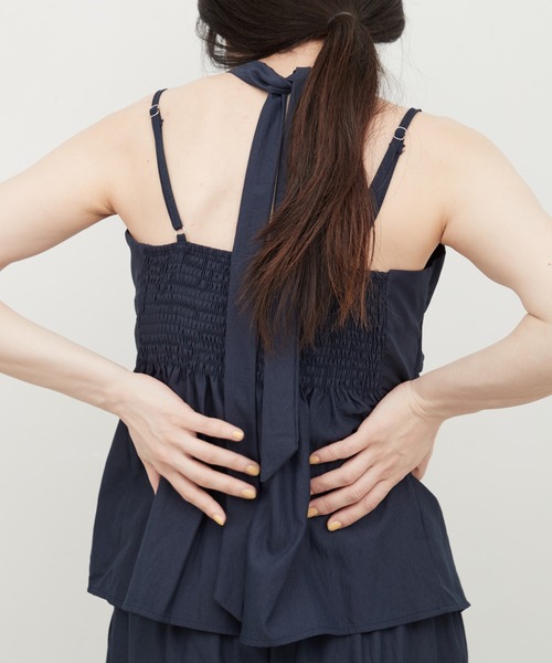 OFROOM（オフルーム）の「Linen Touch Cami Setup｜リネンタッチキャミセットアップ（セットアップ・レディース・ブラック/ベージュ/ネイビー・FREE）」の16枚目の写真