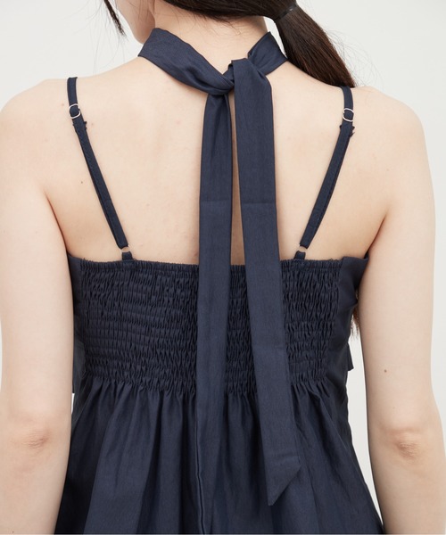 OFROOM（オフルーム）の「Linen Touch Cami Setup｜リネンタッチキャミセットアップ（セットアップ・レディース・ブラック/ベージュ/ネイビー・FREE）」の18枚目の写真