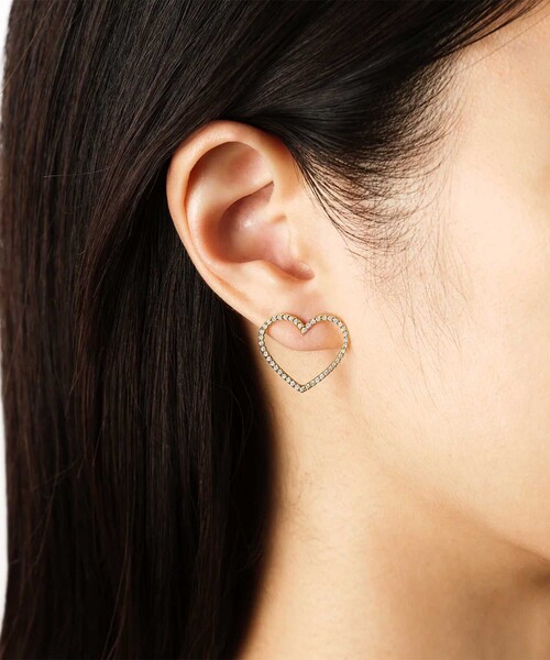 THE TOKYO（ザトウキョウ）の「【Bijou de M/ビジュードエム】Open heart Earring（S）/オープンハートイヤリング（イヤリング・レディース・ゴールド・FREE）」の2枚目の写真