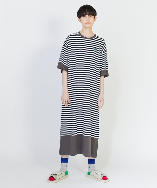 FRAPBOIS PARK(フラボアパーク)の「ボーダーリブワンピ(ワンピース・レディース・ホワイト系その他/ベージュ系その他・1)」の2枚目の写真