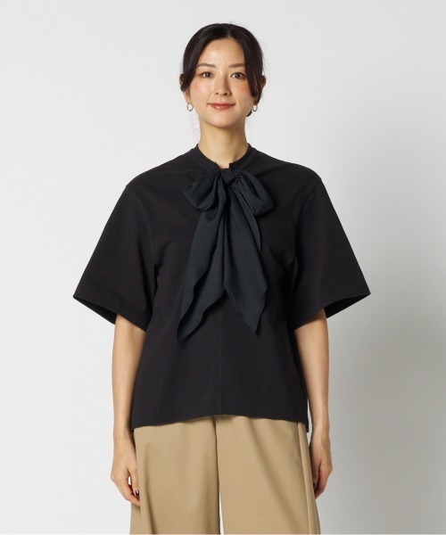 HELIOPOLE(エリオポール)の「ROLL NECK T / ロールネックT(Tシャツ/カットソー・レディース・ホワイト/ブラック・38)」の3枚目の写真