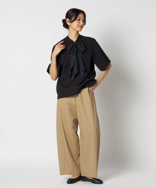 HELIOPOLE(エリオポール)の「ROLL NECK T / ロールネックT(Tシャツ/カットソー・レディース・ホワイト/ブラック・38)」の7枚目の写真