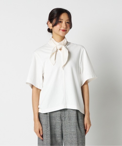 HELIOPOLE(エリオポール)の「ROLL NECK T / ロールネックT(Tシャツ/カットソー・レディース・ホワイト/ブラック・38)」の8枚目の写真
