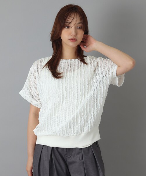 DRESSTERIOR(ドレステリア)の「【体型カバー/日除け】ドルマンスリーブ シアーメッシュプルオーバー(Tシャツ/カットソー・レディース・ホワイト/カーキ/ブラック・36/38)」の10枚目の写真