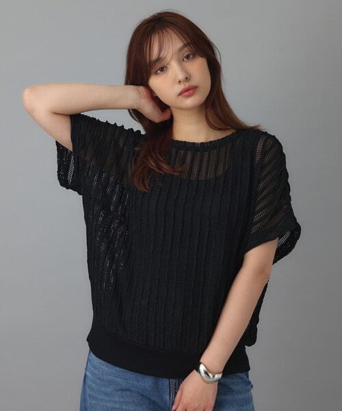 DRESSTERIOR(ドレステリア)の「【体型カバー/日除け】ドルマンスリーブ シアーメッシュプルオーバー(Tシャツ/カットソー・レディース・ホワイト/カーキ/ブラック・36/38)」の14枚目の写真