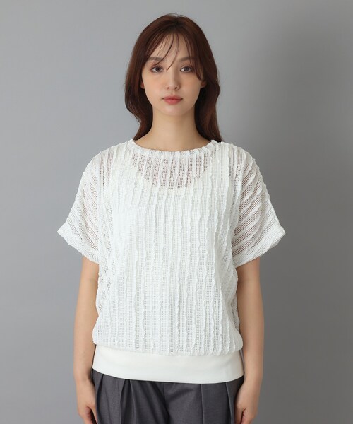 DRESSTERIOR(ドレステリア)の「【体型カバー/日除け】ドルマンスリーブ シアーメッシュプルオーバー(Tシャツ/カットソー・レディース・ホワイト/カーキ/ブラック・36/38)」の18枚目の写真
