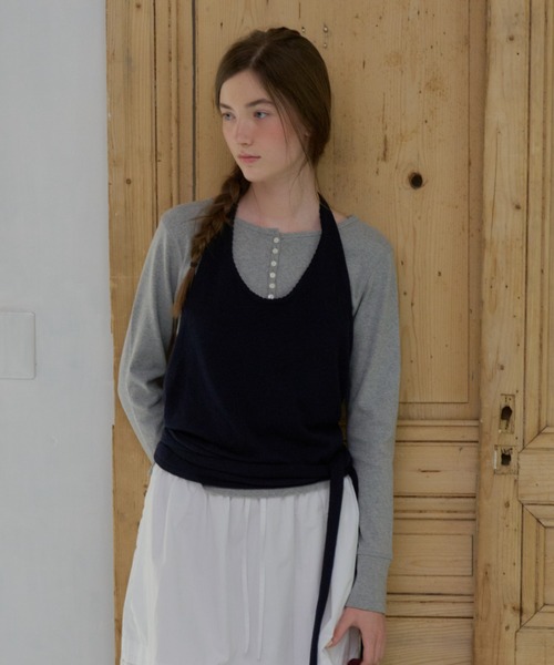 GIUNON(ジウノン)の「holter neck scallop knit / ホルターネックスカラップニット(ニット/セーター・レディース・ミント/グレー/パープル/ネイビー/ホワイト・FREE)」の18枚目の写真