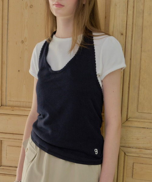 GIUNON(ジウノン)の「holter neck scallop knit / ホルターネックスカラップニット(ニット/セーター・レディース・ミント/グレー/パープル/ネイビー/ホワイト・FREE)」の9枚目の写真