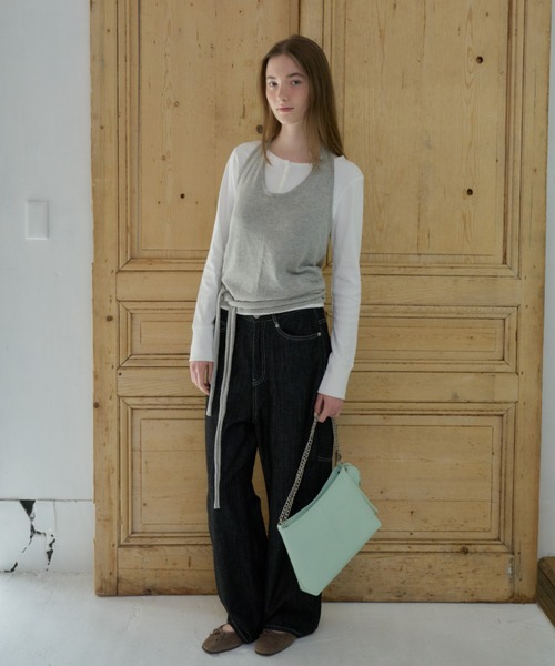 GIUNON(ジウノン)の「holter neck scallop knit / ホルターネックスカラップニット(ニット/セーター・レディース・ミント/グレー/パープル/ネイビー/ホワイト・FREE)」の19枚目の写真