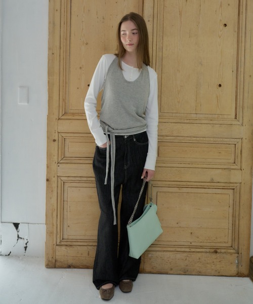 GIUNON(ジウノン)の「holter neck scallop knit / ホルターネックスカラップニット(ニット/セーター・レディース・ミント/グレー/パープル/ネイビー/ホワイト・FREE)」の20枚目の写真