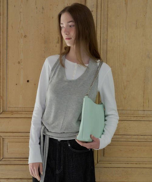 GIUNON(ジウノン)の「holter neck scallop knit / ホルターネックスカラップニット(ニット/セーター・レディース・ミント/グレー/パープル/ネイビー/ホワイト・FREE)」の21枚目の写真