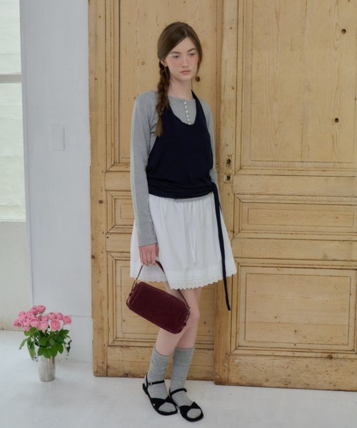 GIUNON(ジウノン)の「holter neck scallop knit / ホルターネックスカラップニット(ニット/セーター・レディース・ミント/グレー/パープル/ネイビー/ホワイト・FREE)」の14枚目の写真
