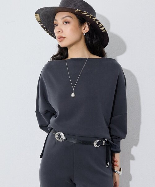 Whim Gazette(ウィムガゼット)の「フィブリルダンボールプルオーバー/セットアップ可(Tシャツ/カットソー・レディース・ベージュ/ブラウン/チャコールグレー・FREE)」の1枚目の写真