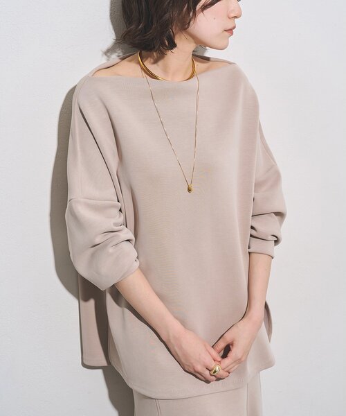 Whim Gazette(ウィムガゼット)の「フィブリルダンボールプルオーバー/セットアップ可(Tシャツ/カットソー・レディース・ベージュ/ブラウン/チャコールグレー・FREE)」の3枚目の写真