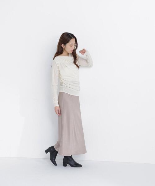 NATURAL BEAUTY BASIC（ナチュラルビューティーベーシック）の「ベロアドレープカットソー（Tシャツ/カットソー・レディース・オフホワイト/ダークブラウン/ブルー系その他・ﾌﾘ-）」の10枚目の写真