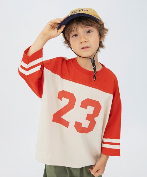 BREEZE(ブリーズ)の「ナンバリング長袖Tシャツ(Tシャツ/カットソー・キッズ・ブラック/ネイビー/レッド/マスタード・80/90/100/110/120/130/140/150)」の1枚目の写真