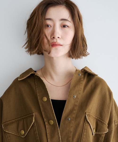 Editt by YECCA VECCA(エディットバイイェッカヴェッカ)の「コインフリンジオーバージャケット【セットアップ対応】(ブルゾン・レディース・キャメル・FREE)」の8枚目の写真