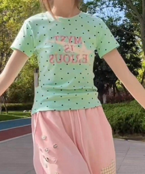 Vipoa(ヴィポア)の「スターロゴドットTシャツ(Tシャツ/カットソー・レディース・グリーン/ホワイト・FREE)」の8枚目の写真
