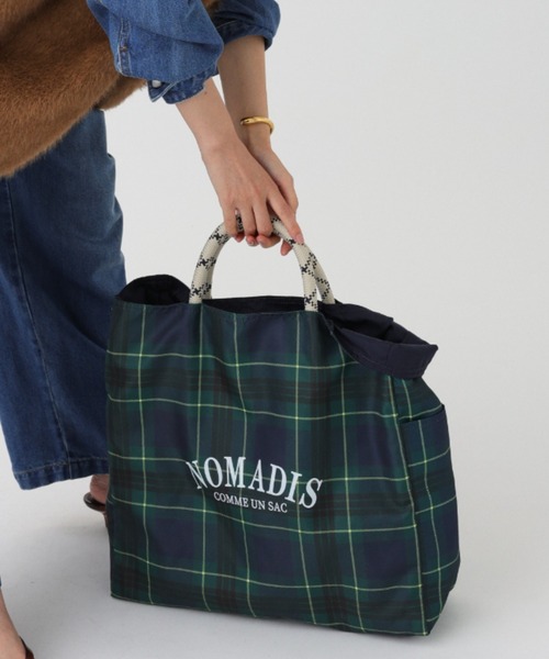 NOMADIS（ノマディス）の「【柳橋唯さんYouTube紹介アイテム】【NOMADIS】SAC2 CHECK（トートバッグ・レディース・レッド/グリーン・フリー）」の2枚目の写真