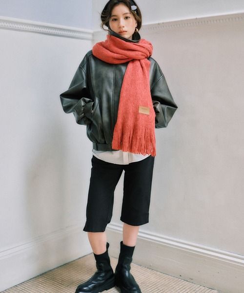 MARY QUANT（マリークワント）の「【MARY QUANT×VIS】ミンクタッチもちもちストール（ストール/ショール・レディース・レッド/キナリ/チャコールグレー・FREE）」の11枚目の写真