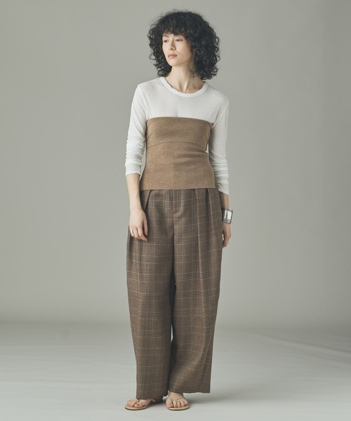 Curensology(カレンソロジー)の「Curensology(カレンソロジー)/<C.S.G>グレンチェックツータックパンツ(その他パンツ・レディース・ダークブラウン・FREE)」の15枚目の写真