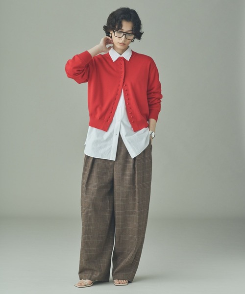 Curensology(カレンソロジー)の「Curensology(カレンソロジー)/<C.S.G>グレンチェックツータックパンツ(その他パンツ・レディース・ダークブラウン・FREE)」の8枚目の写真